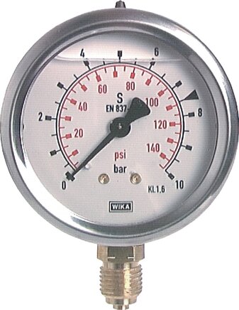 Exemplarische Darstellung: Glycerin-Manometer senkrecht