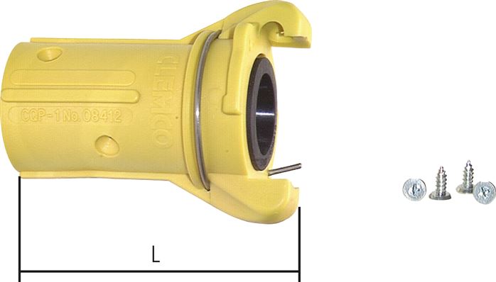 Exemplarische Darstellung: Sandstahlkupplung mit Schlauchanschluss, Nylon